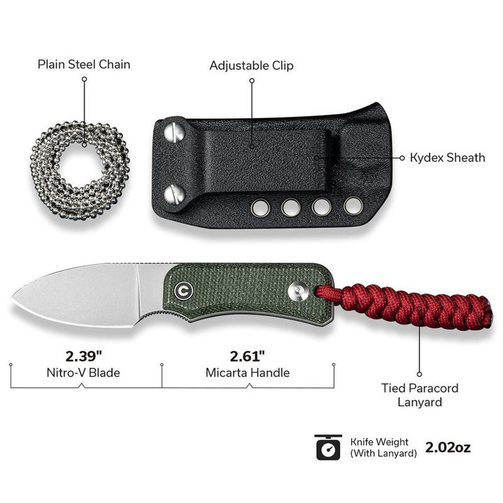 Civivi Baby Banter Fixed Blade Micarta Handle Knife - Quest Outdoors