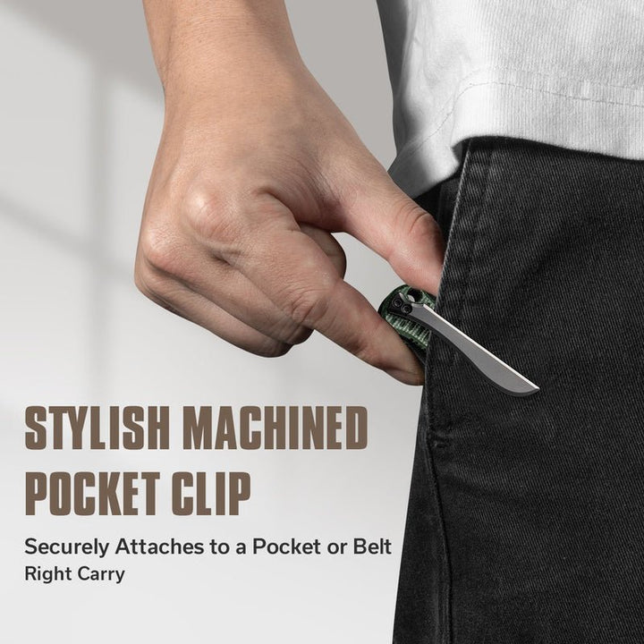 Civivi RS71 Flipper & Thumb Stud Knife With Green Micarta Handle - Quest Outdoors