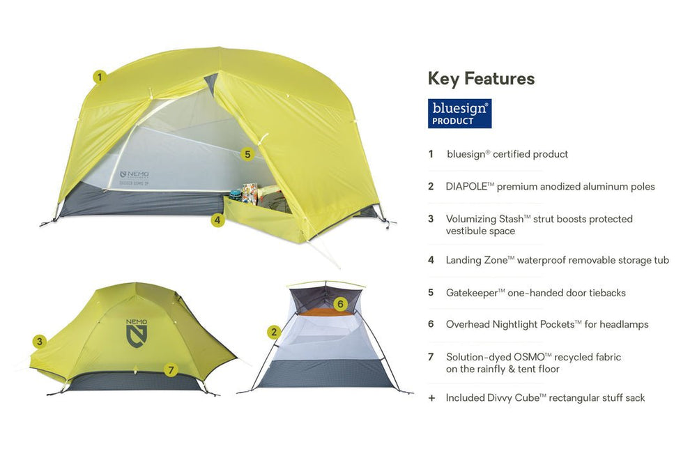Dagger OSMO™ Lightweight Backpacking Tent, 2 Person - Quest Outdoors