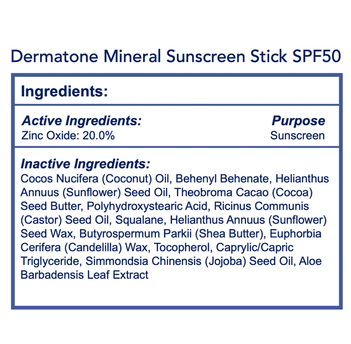 Dermatone Mineral Sunscreen Stick SPF50 (Reef Safe) 0.5OZ - Quest Outdoors