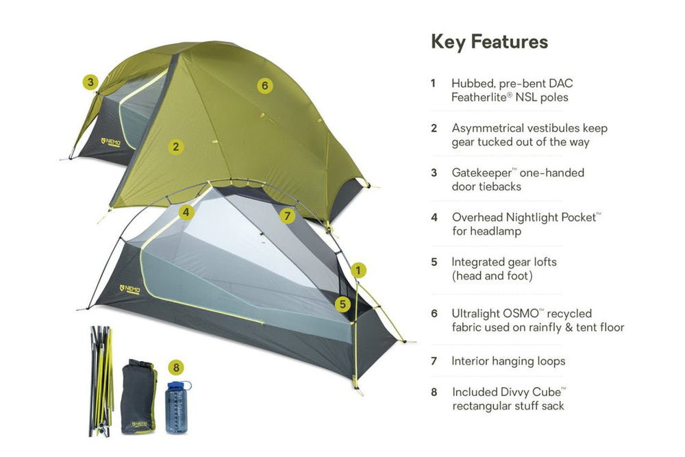 Dragonfly OSMO™ Ultralight Backpacking Tent, 1 Person - Quest Outdoors