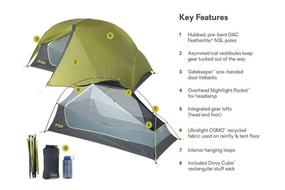 Dragonfly OSMO™ Ultralight Backpacking Tent, 2 Person - Quest Outdoors