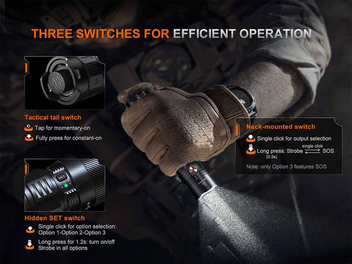 Fenix PD36R - ACE Powerful Multi Mode Tactical Flashlight - Quest Outdoors