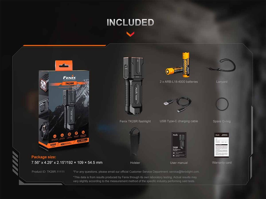 Fenix TK28R Rechargable Tactical Flashlight - Quest Outdoors