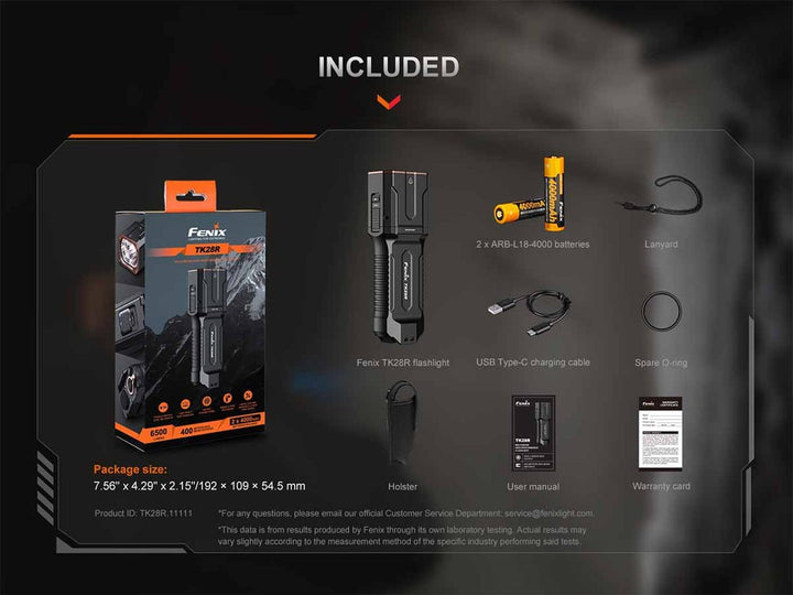 Fenix TK28R Rechargable Tactical Flashlight - Quest Outdoors