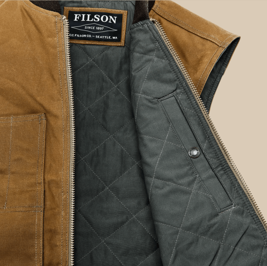Filson Men's Tin Cloth Insulated Work Vest - Quest Outdoors