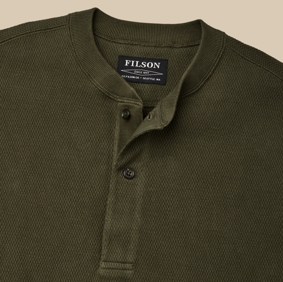 Filson Men's Waffle Knit Henley - Quest Outdoors