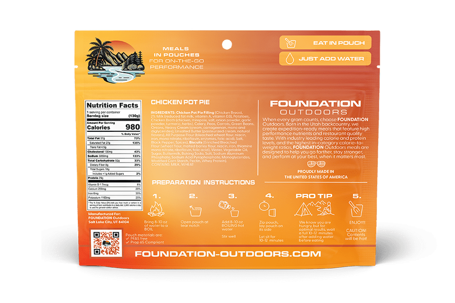 FOUNDATION Outdoors, Chicken Pot Pie Meal - Quest Outdoors