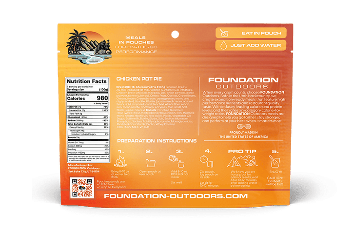 FOUNDATION Outdoors, Chicken Pot Pie Meal - Quest Outdoors