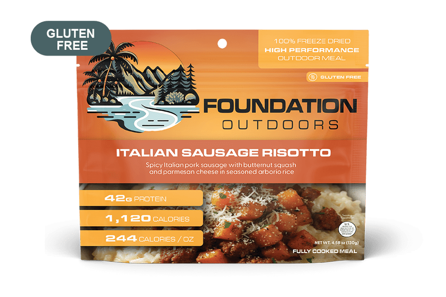 FOUNDATION Outdoors, Spicy Italian Pork Sausage Risotto Meal - Quest Outdoors