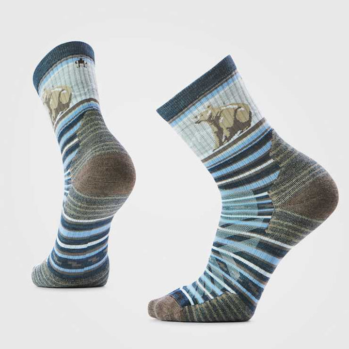 Hike Targeted Cushion Bear Stripe Mid Crew Socks - Quest Outdoors