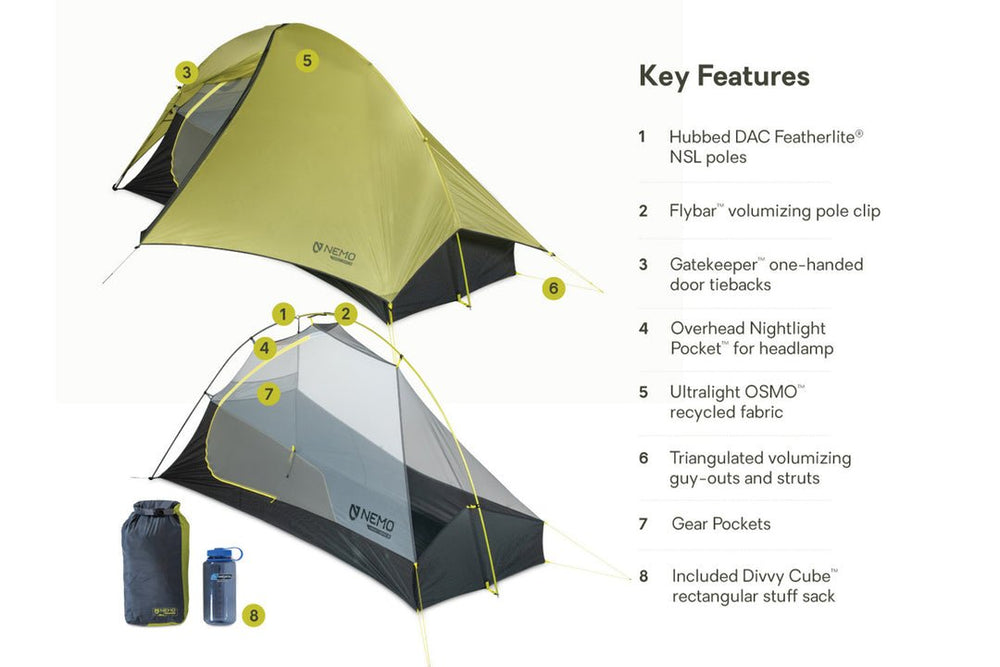Hornet OSMO™ Ultralight Backpacking Tent, 1 Person - Quest Outdoors