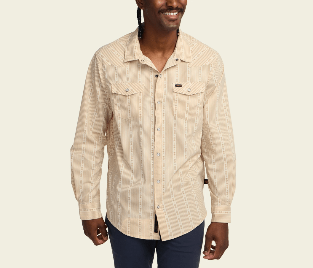 Howler Bros Men's H Bar B Tech Longsleeve - Mosquero Stripe - Quest Outdoors