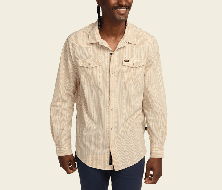 Howler Bros Men's H Bar B Tech Longsleeve - Mosquero Stripe - Quest Outdoors