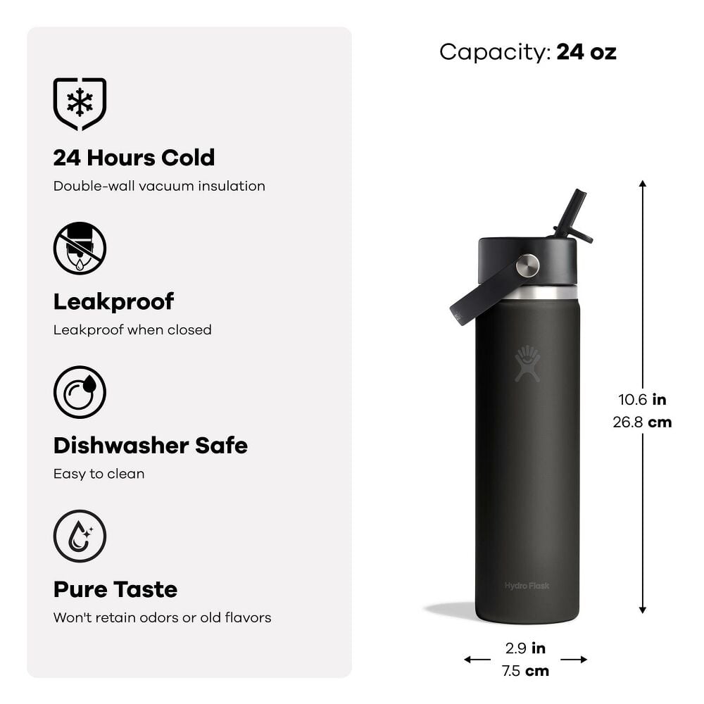 Hydro Flask 24 oz Wide Mouth With Flex Straw Cap - Quest Outdoors