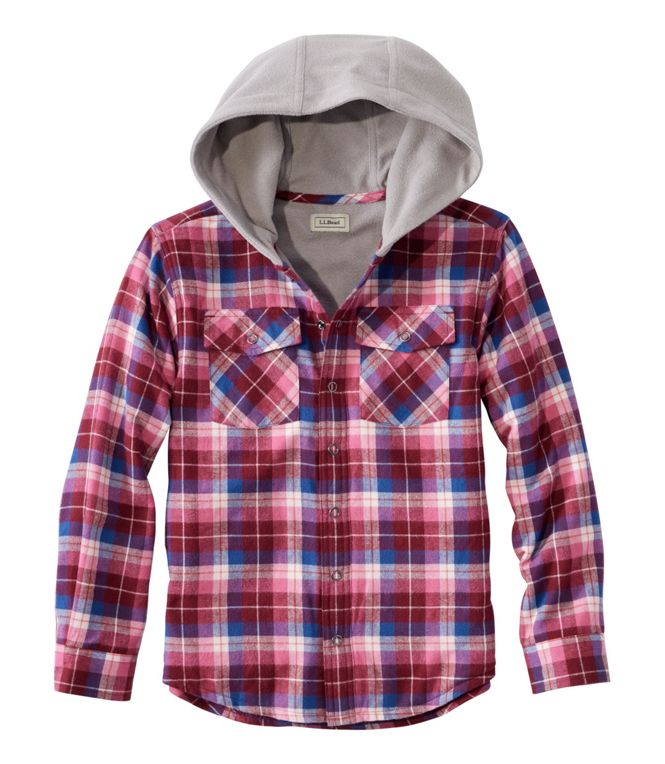 Kids' Fleece - Lined Flannel Shirt, Hooded Plaid - Quest Outdoors