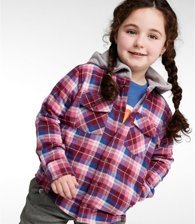 Kids' Fleece - Lined Flannel Shirt, Hooded Plaid - Quest Outdoors