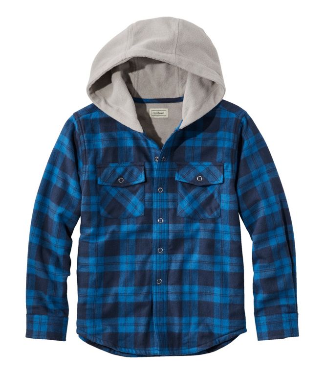 Kids' Fleece - Lined Flannel Shirt, Hooded Plaid - Quest Outdoors
