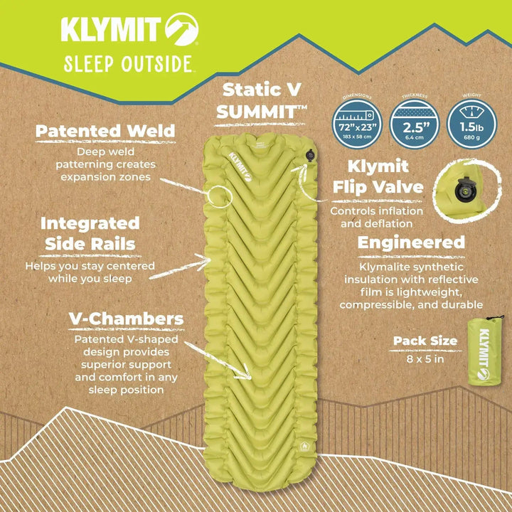 KLYMIT Static V Summit Sleeping Pad - Quest Outdoors