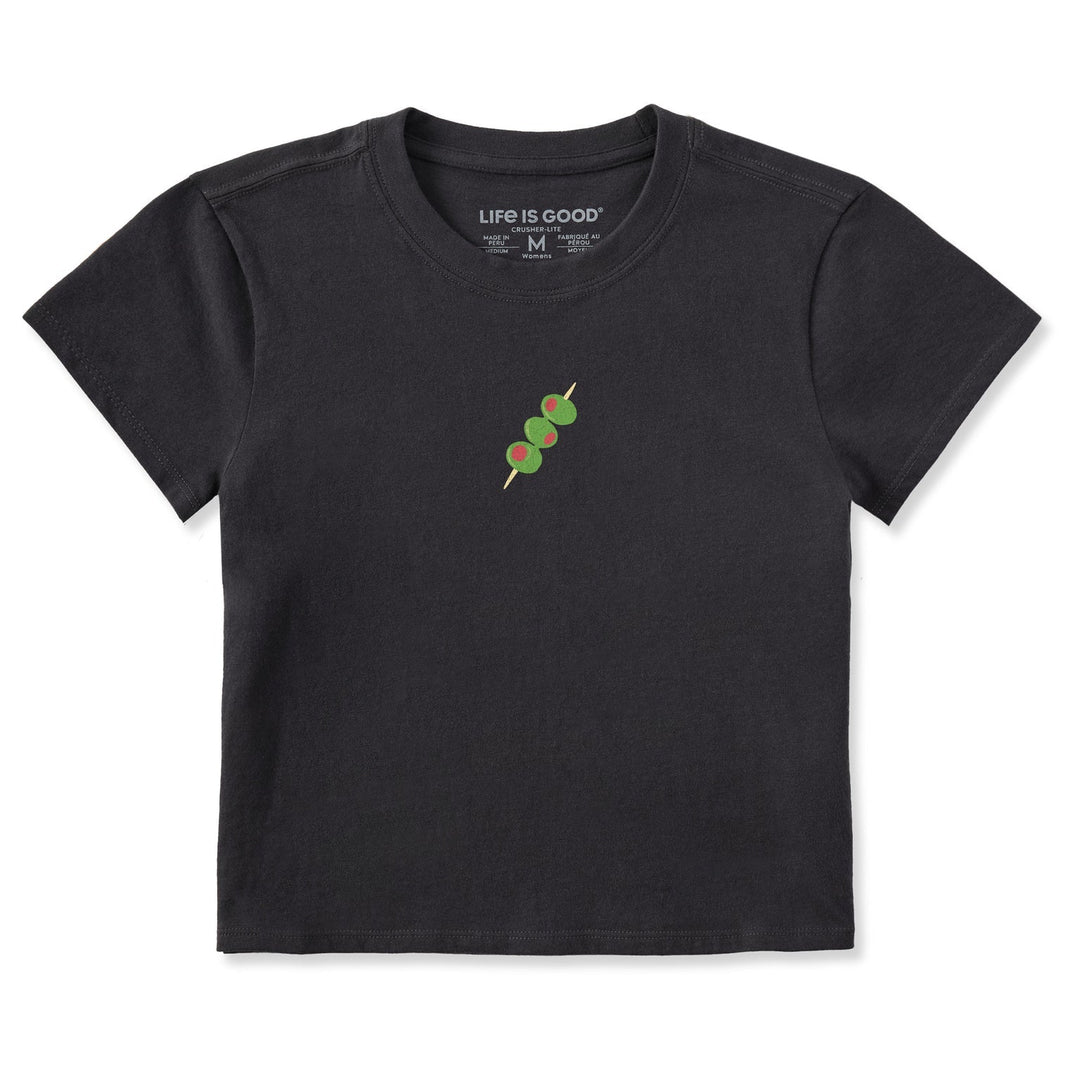 Life Is Good Women's Olive Stack Mini Crusher-LITE Shrunken Tee - Quest Outdoors