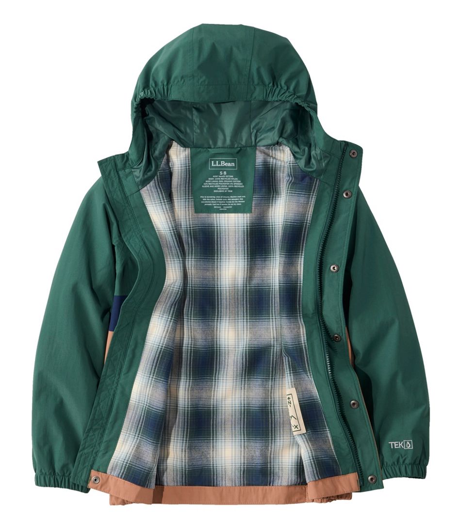 L.L.Bean Little Kids' Mountain Classic Flannel Lined Rain Jacket - Quest Outdoors