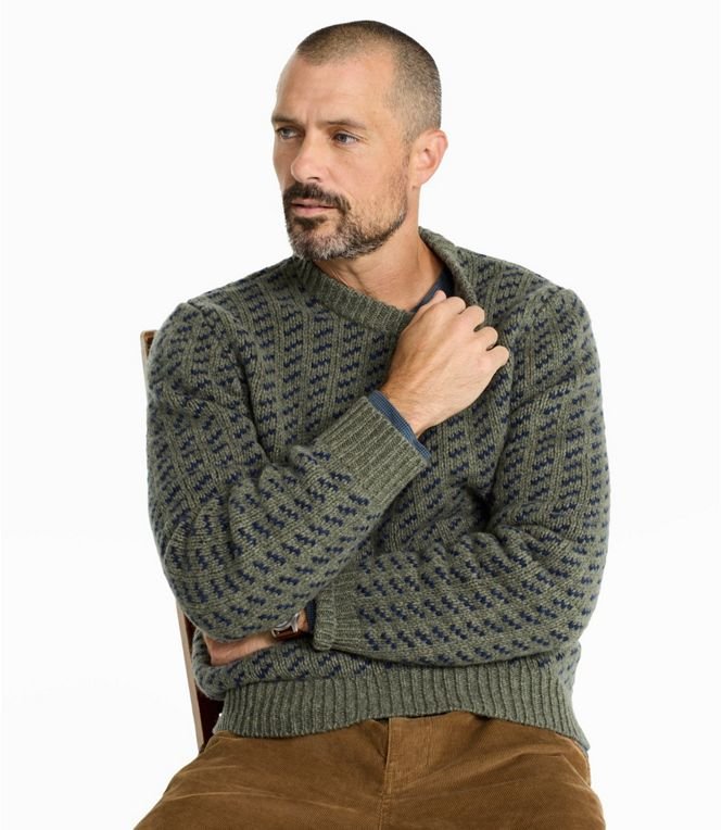 L.L.Bean Men's Bean's Classic Ragg Wool Sweater, Crewneck, Bird's-Eye, Regular - Quest Outdoors
