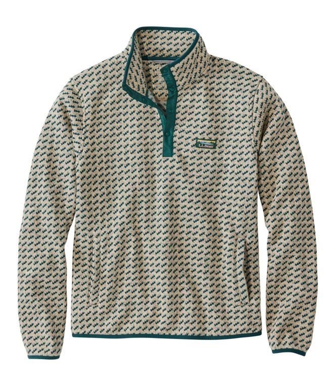 L.L.Bean Men's Bean's Sweater Fleece Pullover Printed Regular - Quest Outdoors