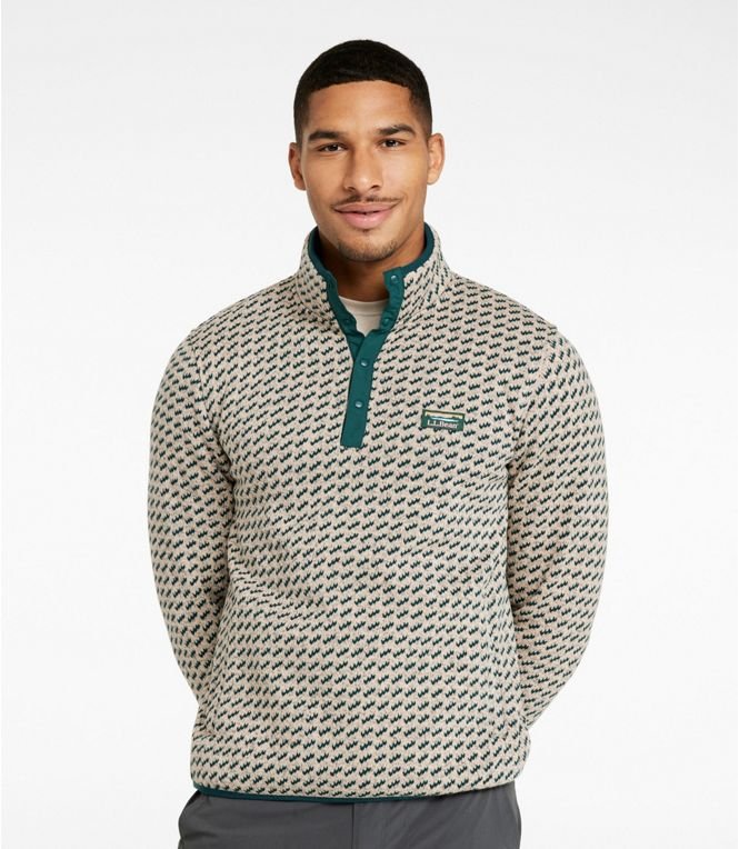 L.L.Bean Men's Bean's Sweater Fleece Pullover Printed Regular - Quest Outdoors