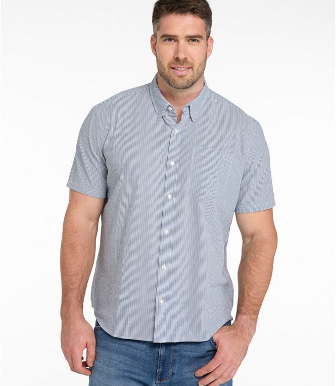 L.L.Bean Men's Comfort Stretch Performance Seersucker Short - Sleeve - Quest Outdoors