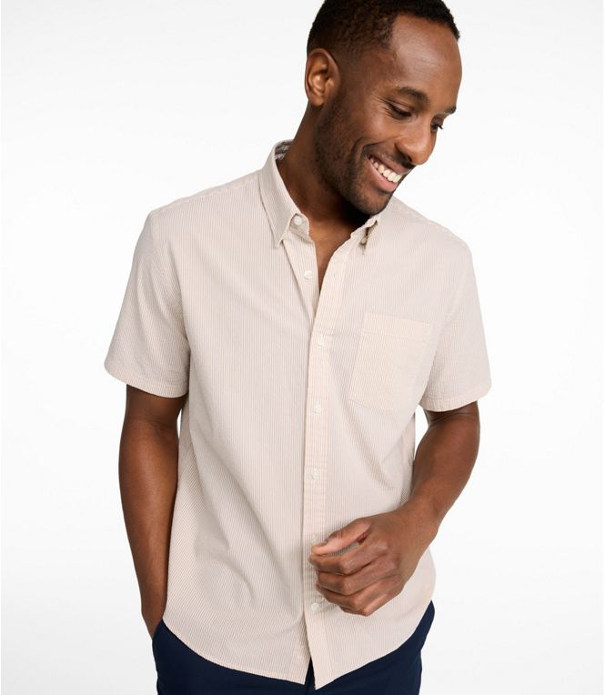 L.L.Bean Men's Comfort Stretch Performance Seersucker Short - Sleeve - Quest Outdoors