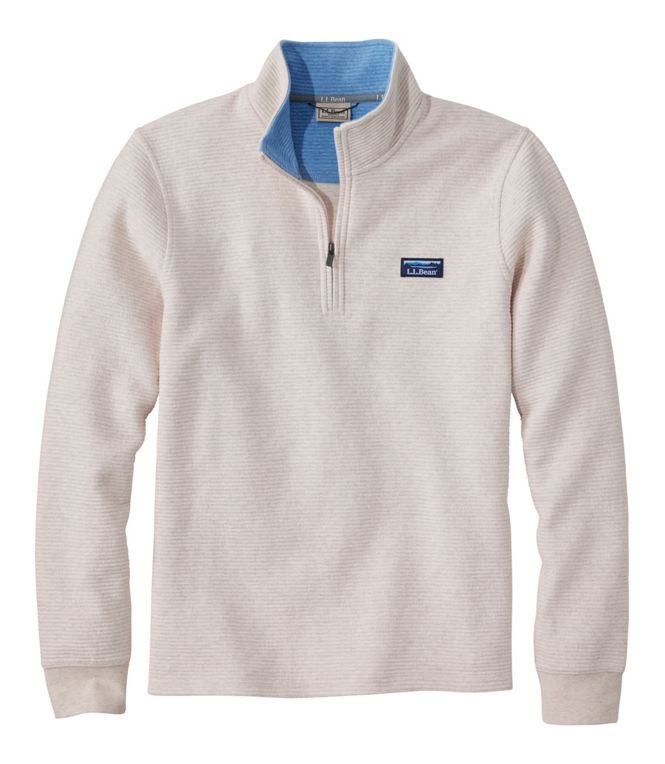 L.L.Bean Men's Lakewashed Double - Knit Quarter - Zip Pullover, Regular - Quest Outdoors