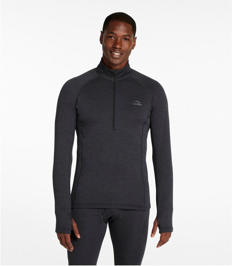 L.L.Bean Men's L.L.Bean Midweight Base Layer Crew Top, 1/4 Zip, Regular - Quest Outdoors