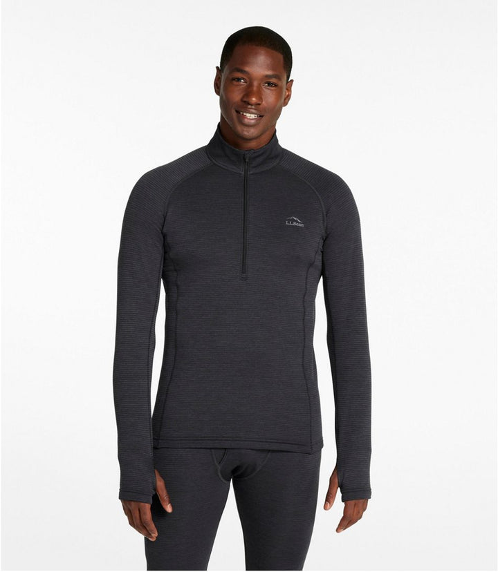 L.L.Bean Men's L.L.Bean Midweight Base Layer Crew Top, 1/4 Zip, Regular - Quest Outdoors