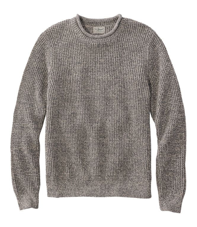 L.L.Bean Men's L.L.Bean Organic Cotton Waffle Sweater, Rollneck Crew, Regular - Quest Outdoors