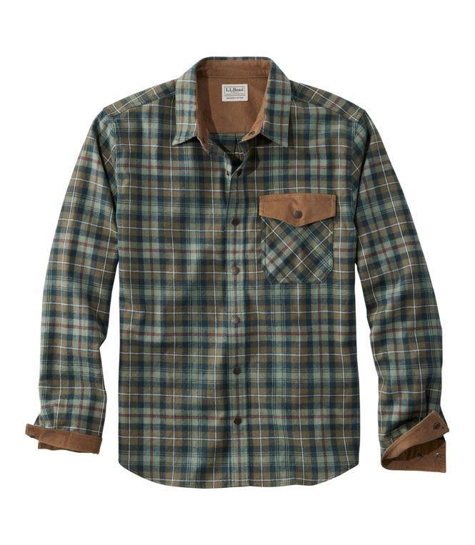 L.L.Bean Men's Scotch Plaid Flannel Shirt, Snap-Front, Slightly Fitted Untucked Fit, Regular - Quest Outdoors