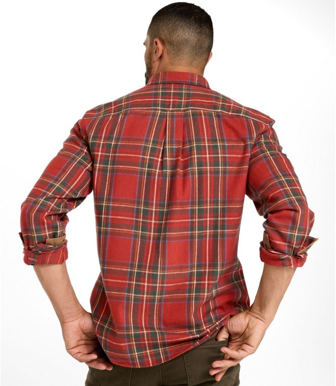 L.L.Bean Men's Scotch Plaid Flannel Shirt, Snap-Front, Slightly Fitted Untucked Fit, Regular - Quest Outdoors