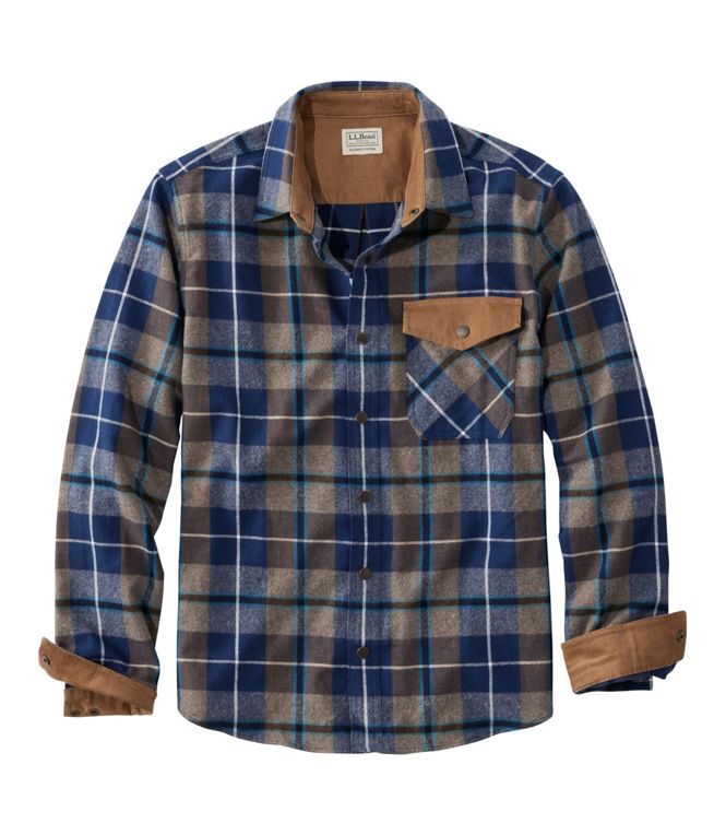 L.L.Bean Men's Scotch Plaid Flannel Shirt, Snap-Front, Slightly Fitted Untucked Fit, Regular - Quest Outdoors