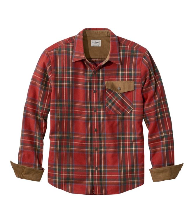 L.L.Bean Men's Scotch Plaid Flannel Shirt, Snap-Front, Slightly Fitted Untucked Fit, Regular - Quest Outdoors