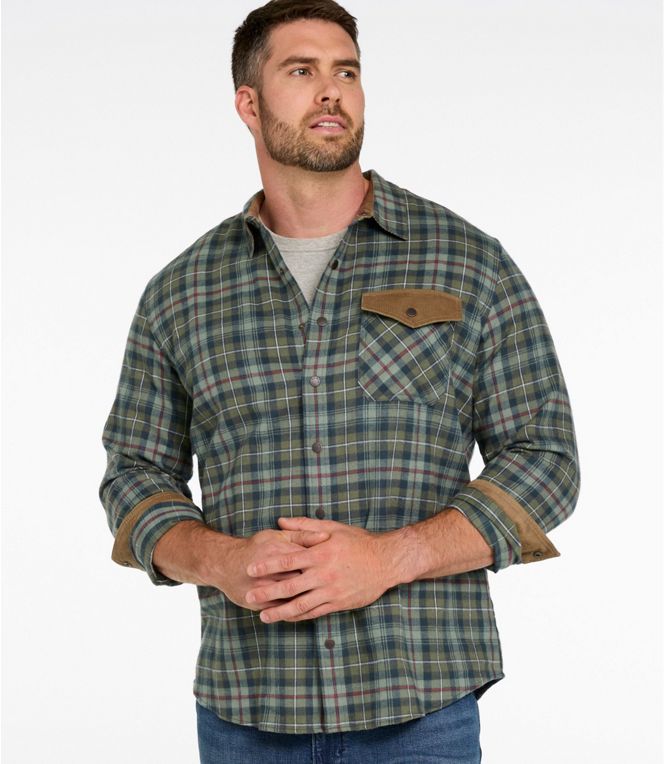 L.L.Bean Men's Scotch Plaid Flannel Shirt, Snap-Front, Slightly Fitted Untucked Fit, Regular - Quest Outdoors