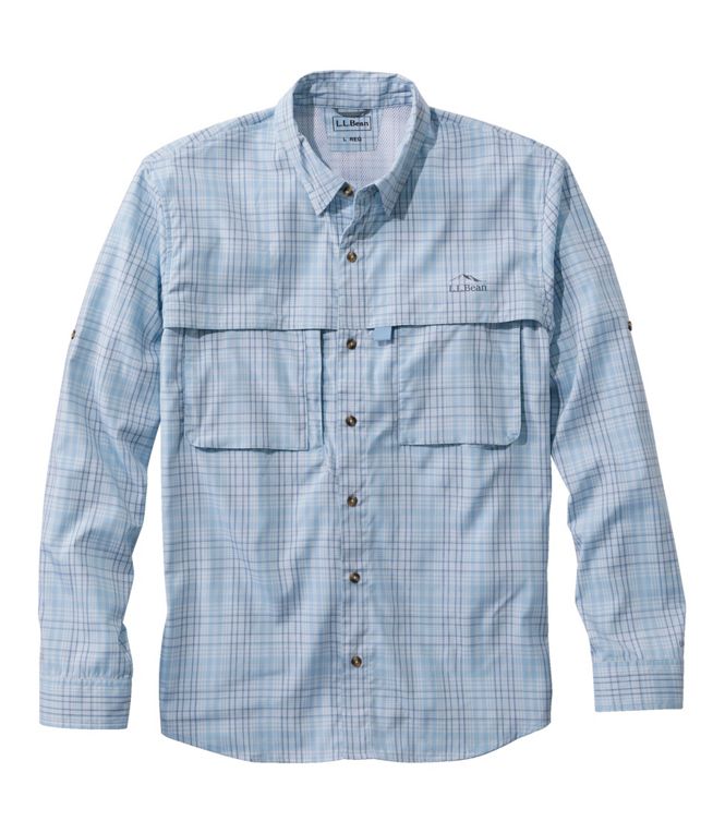 L.L.Bean Men's Tropicwear Woven Shirt Long Sleeve Plaid - Quest Outdoors