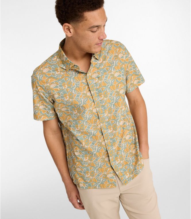 L.L.Bean Men's Ultralight Venture Shirt, Short - Sleeve Print - Quest Outdoors