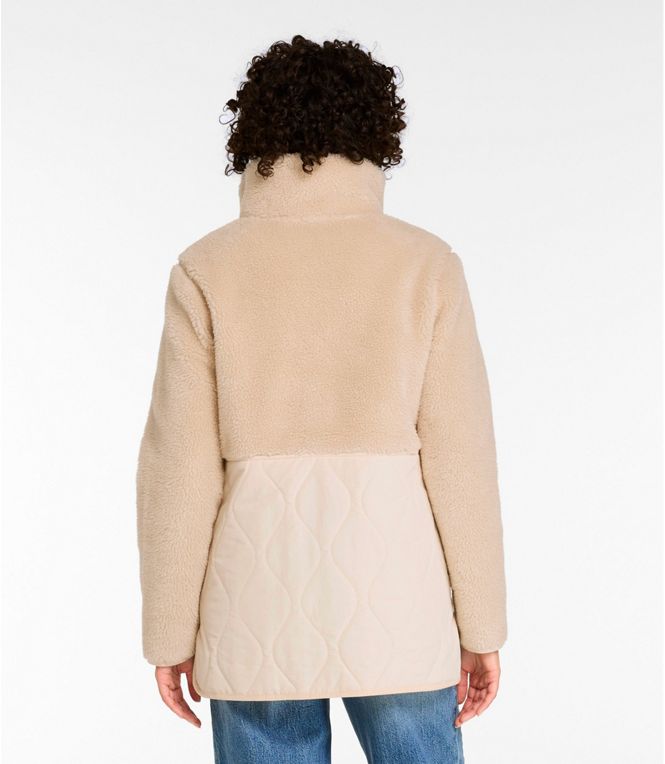 L.L.Bean Women's Bean's Mixed Media Sherpa Fleece Jacket, Regular - Quest Outdoors