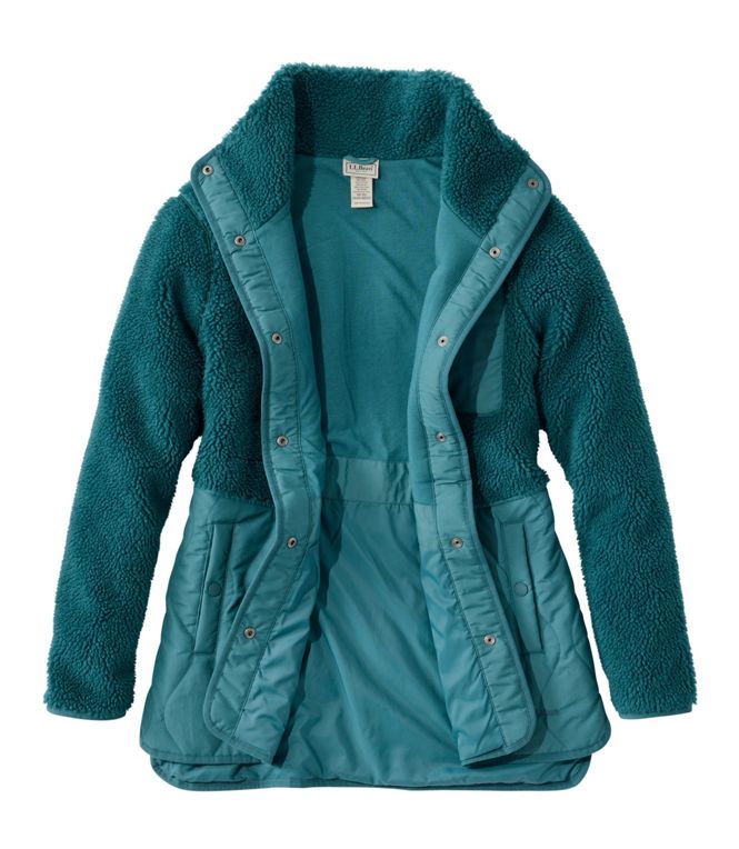 L.L.Bean Women's Bean's Mixed Media Sherpa Fleece Jacket, Regular - Quest Outdoors