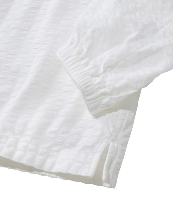 L.L.Bean Women's Bean's Seacoast Seersucker Splitneck Shirt - Quest Outdoors