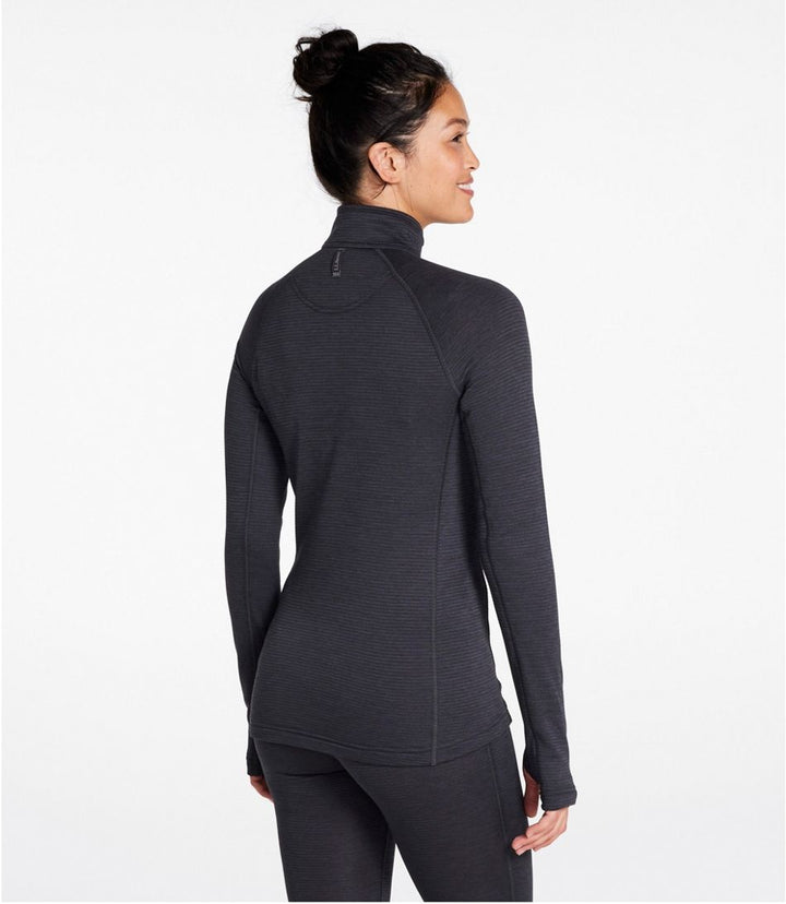 L.L.Bean Women's Midweight Base Layer Crew Top, 1/4 Zip, Regular - Quest Outdoors