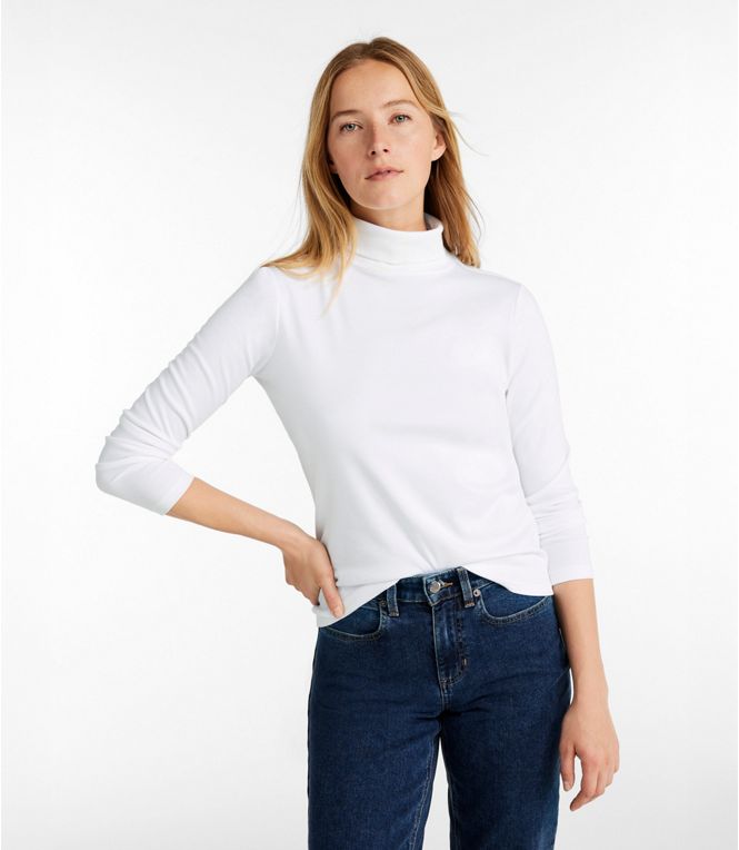 L.L.Bean Women's Pima Cotton Turtleneck, Long-Sleeve, Regular - Quest Outdoors