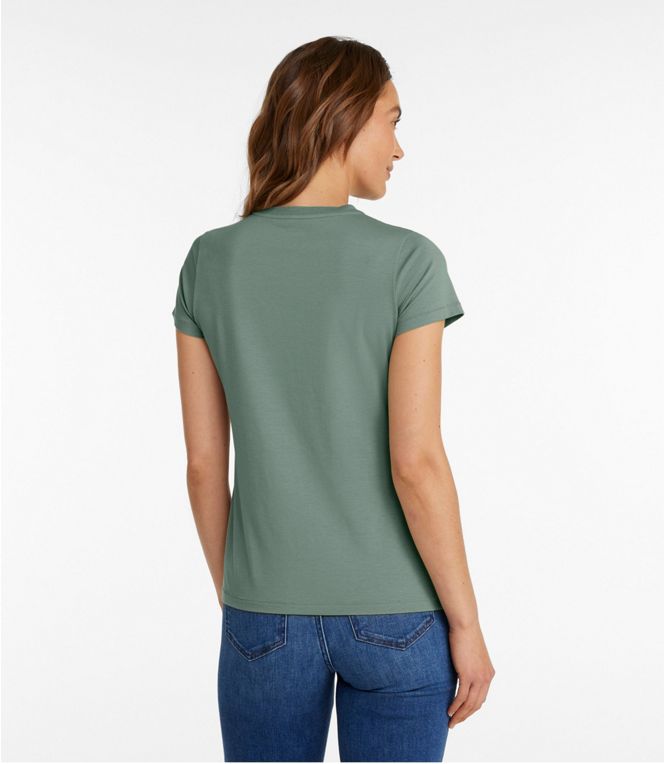 L.L.Bean Women's Soft Stretch Supima Tee Crewneck Short Sleeve - Quest Outdoors