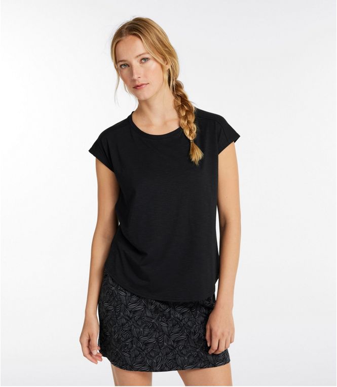 L.L.Bean Women's Streamside Ruched Crewneck Short - Sleeve - Quest Outdoors