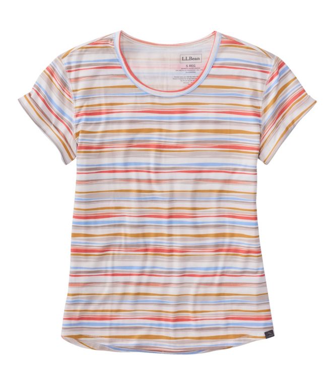 L.L.Bean Women's SunSmart Lifestyle Short - Sleeve Stripe Regular - Quest Outdoors