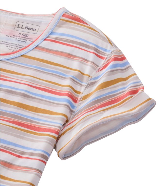 L.L.Bean Women's SunSmart Lifestyle Short - Sleeve Stripe Regular - Quest Outdoors